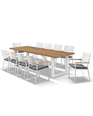Laguna Table with Astra Chairs 11pc Outdoor Dining Setting 