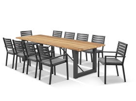Laguna Table with Mayfair Chairs 11pc Outdoor Dining Setting 