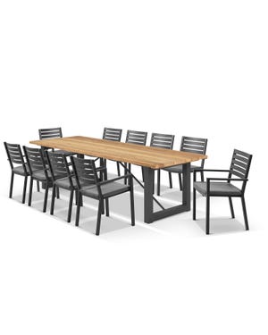 Laguna Table with Mayfair Chairs 11pc Outdoor Dining Setting 