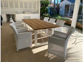 Laguna Table with Chisholm Chairs 9pc Outdoor Dining Setting