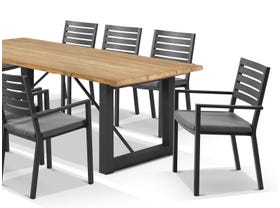 Laguna Table with Mayfair Chairs 9pc Outdoor Dining Setting 