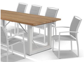 Laguna Table with Verde Chairs 9pc Outdoor Dining Setting 