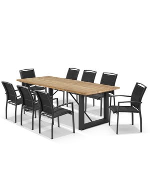 Laguna Table with Verde Chairs 9pc Outdoor Dining Setting 