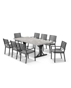 Luna 220cm Table with Mayfair Chairs 9pc Outdoor Dining Setting 