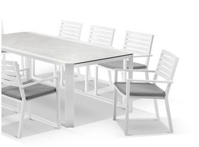 Tellaro Ceramic Table With Mayfair Chairs 9pc Outdoor Dining Setting