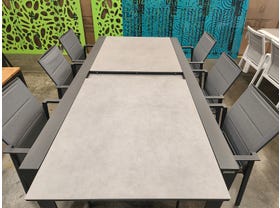 FLOORSTOCK SALE - Mona Extension Table with Meribel Chairs 7pc Outdoor Dining Setting