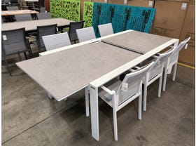 FLOORSTOCK SALE - Mona Extension Table with Meribel Chairs 7pc Outdoor Dining Setting