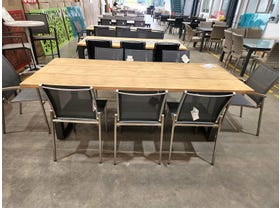 FLOORSTOCK SALE - Laguna Table with Pacific Chairs 9pc Outdoor Dining Setting