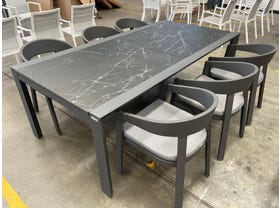 WAREHOUSE SALE- Mona Extension Table with Ubud Chairs 7pc Outdoor Dining Setting