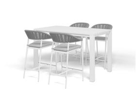 Adele Bar Table with Nivala Bar Chairs -5pc Outdoor Bar Setting 
