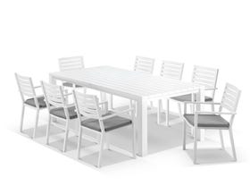 Adele Table With Mayfair Chairs 9pc Outdoor Dining Setting