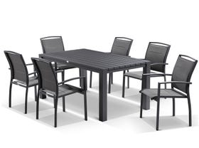 Adele table with Verde chairs  7pc Outdoor Setting
