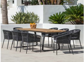 Elko Table with Gizella Chairs 9pc Outdoor Dining Setting 