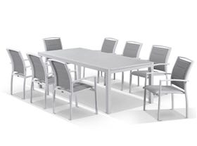 Bronte Extension table with Verde  Chairs  11pc Outdoor Dining Setting