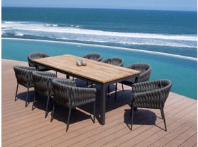 Marseille 340 Extension table with Palm Chairs - 9pc Outdoor Dining Setting