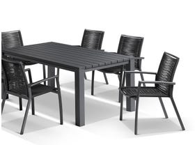 Adele table with Sevilla Rope Chairs 7pc Outdoor Dining Setting