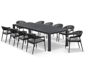 Adele table with Nivala Chairs 11pc Outdoor Dining Setting