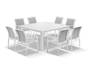 Adele Table With Verde Chairs 9pc Outdoor Dining Setting