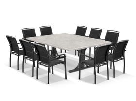 Luna 210cm Table with Verde Chairs 11pc Outdoor Dining Setting 