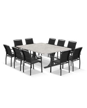 Luna 210cm Table with Verde Chairs 11pc Outdoor Dining Setting 
