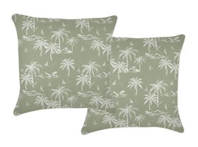 Postcards Sage 60cm Outdoor Cushion 2 Pack