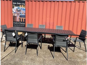 FLOOR STOCK SALE - Bronte Ext Table with Sevilla Padded Rope Chairs 9pc Outdoor Dining Setting