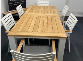FLOOR STOCK SALE - Corfu Extension Table with Astra Chairs 9pc Outdoor Dining Setting