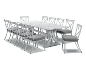 Vogue table with Valencia Chairs  - 11pc Outdoor Dining Setting