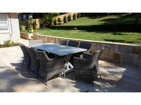 Vogue table with Maldives Chairs  - 9pc Outdoor Dining Setting