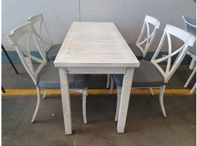FLOORSTOCK SALE - Vogue Table with Valencia Chairs 5pc Outdoor Dining Setting